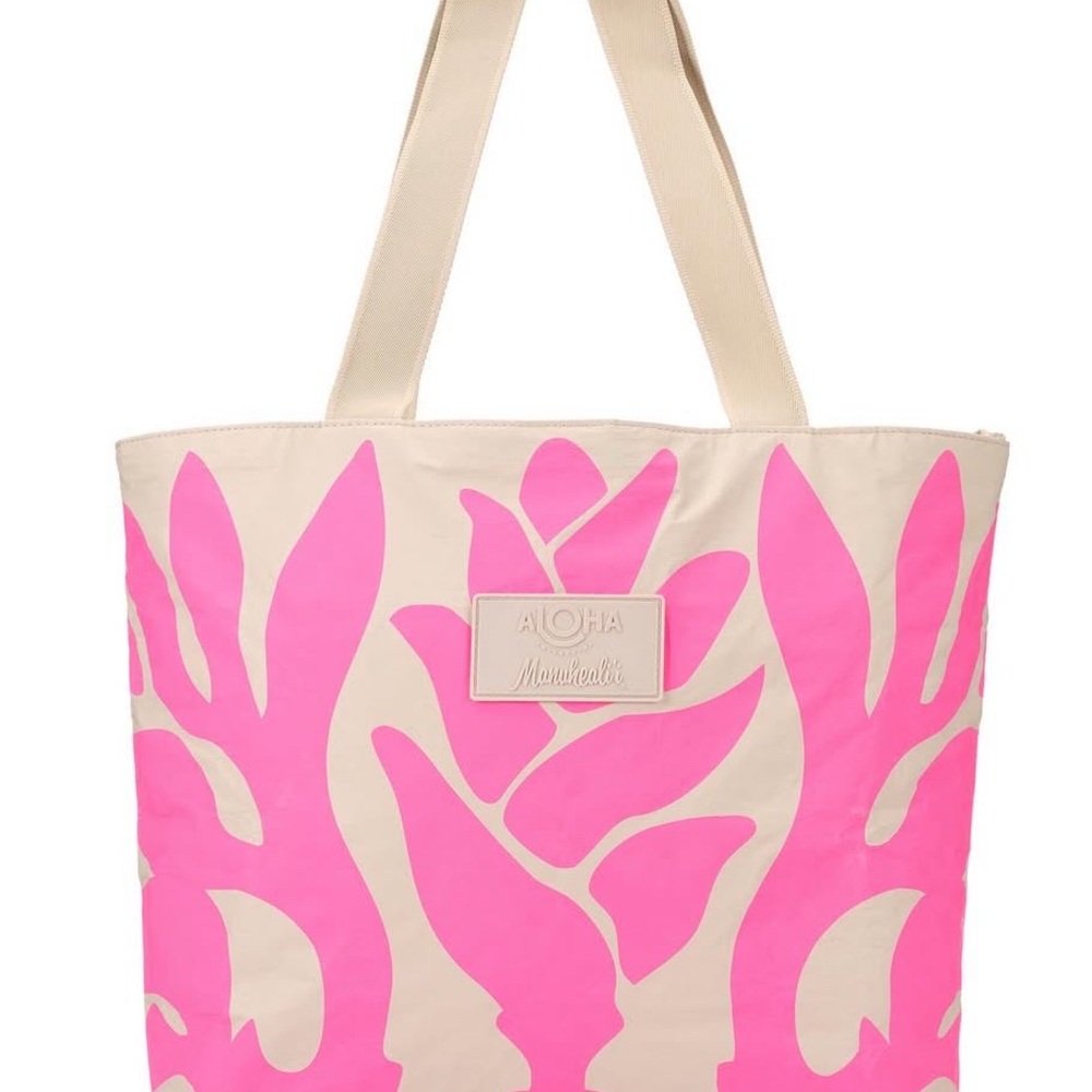 Manuhealii Pink and Cream Tote Bag